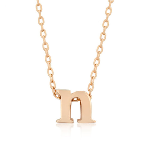 Rose Gold Initial N Pendant