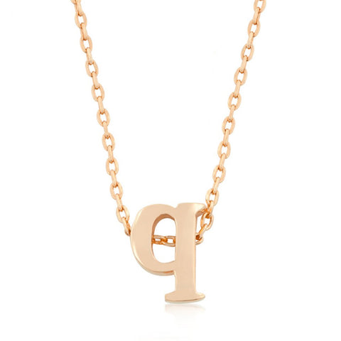 Rose Gold Intiial Q Pendant