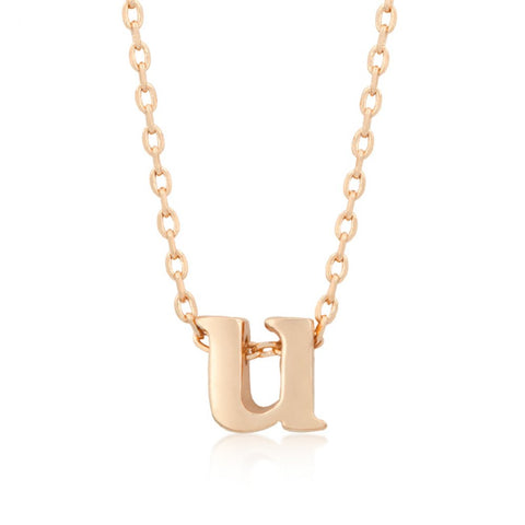 Rose Gold Initial U Pendant