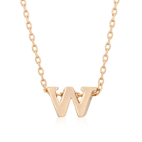 Rose Gold Initial W Pendant