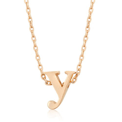 Rose Gold Initial Y Pendant