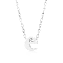 Silvertone Initial E Pendant