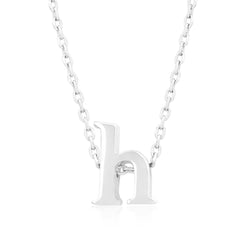 Silvertone Initial H Pendant