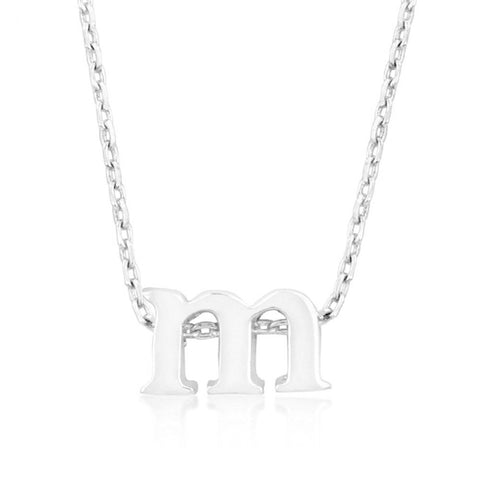 Silvertone Initial M Pendant