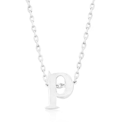 Silvertone Initial P Pendant