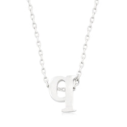 Silvertone Initial Q Pendant