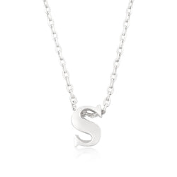 Silvertone Initial S Pendant