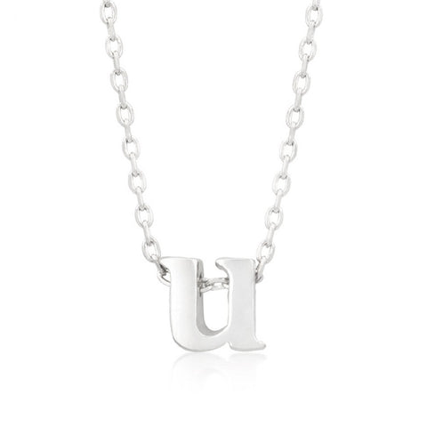 Silvertone Initial U Pendant