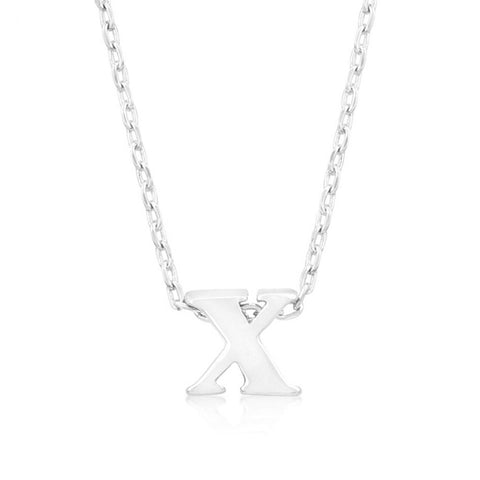 Silvertone Initial X Pendant