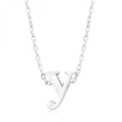 Silvertone Initial Y Pendant