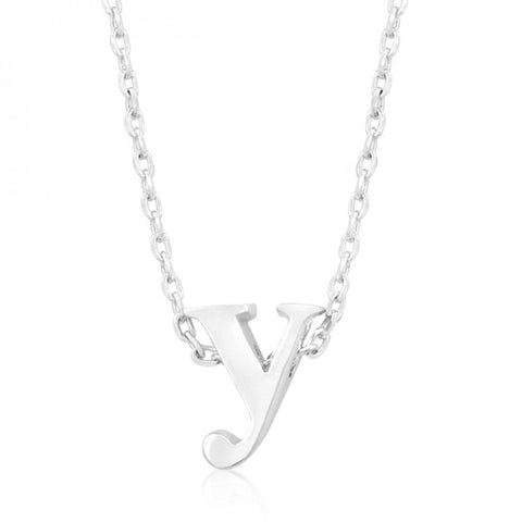 Silvertone Initial Y Pendant