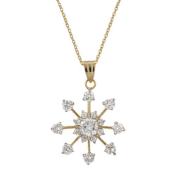 Golden Snowflake Drop Pendant