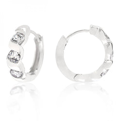 Triple Cubic Zirconia Hoops