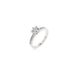 Petite White Engagement Ring