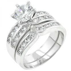 Formal Silvertone Engagement Set