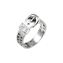 Silvertone Buckle Ring