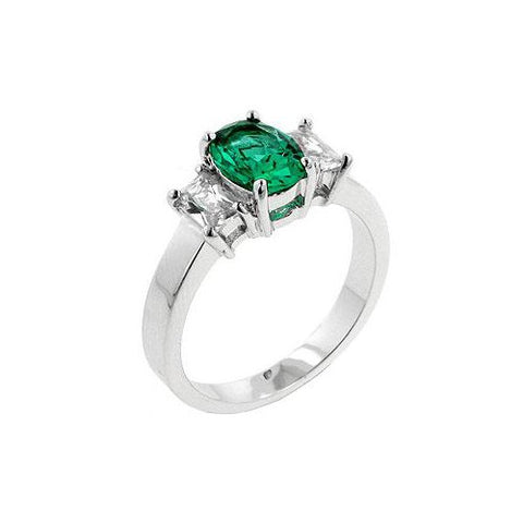 Apple Green Engagement Ring