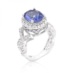 Tanzanite Cubic Zirconia Cocktail Ring