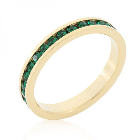 Stylish Stackables Eternity Green Crystal Ring