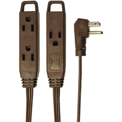 Axis 3-outlet Brown Wall-hugger Indoor Grounded Extension Cord 8ft