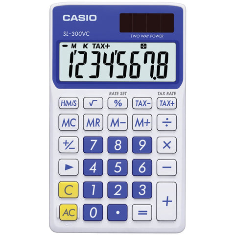 Casio Solar Wallet Calculator With 8-digit Display (blue)