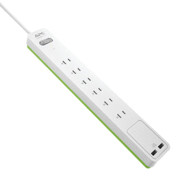 Apc 6-outlet Surgearrest Surge Protector Wall Tap With 2 Usb Ports