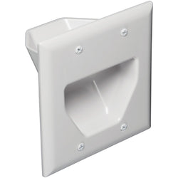 Datacomm Electronics 2-gang Recessed Low-voltage Cable Plate (white)