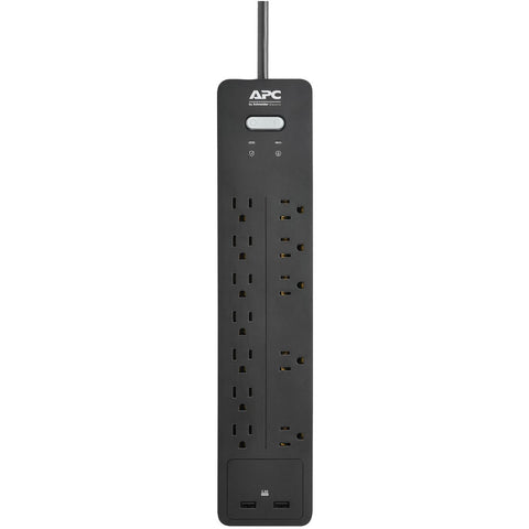 Apc 12-outlet Surgearrest Home And Office Series Surge Protector With 2 Usb Ports 6ft Cord