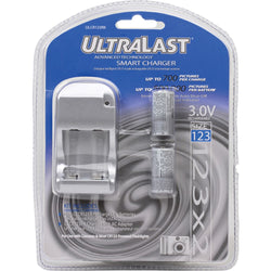 Ultralast Ulcr123rk Smart Charger With 2 Rechargeable Cr123 Batteries