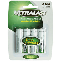 Ultralast Uln4aasl Aa Rechargeable Nicd Batteries For Solar Lights 4 Pk