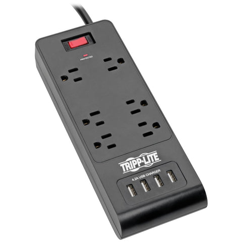 Tripp Lite Protect It! 6-outlet Surge Protector With 4 Usb Ports 6ft Cord