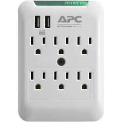 Apc Essential Surgearrest 6-outlet Wall Tap With 2 Usb Charging Ports