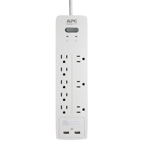 Apc Home Office Surgearrest 8-outlet Power Strip With 2 Usb Charging Ports