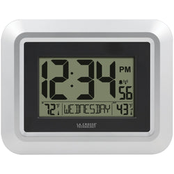 La Crosse Technology Atomic Digital Wall Clock With Indoor And Outdoor Temperature