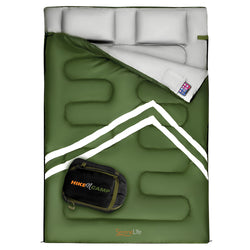 Serene Life Hike N Camp Double Sleeping Bag With 2 Pillows